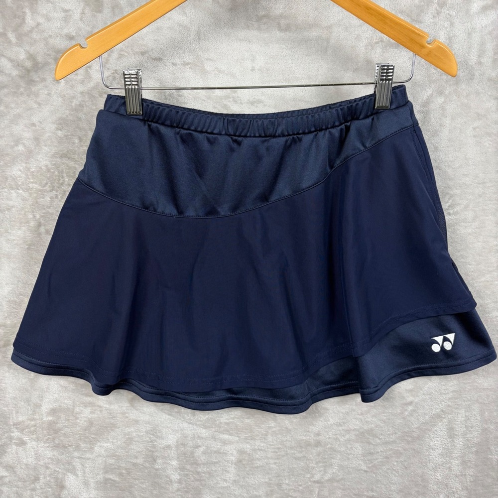 Yonex Skort S Navy Blue Athletic Tennis Built in Shorts Logo Drawstring Sporty